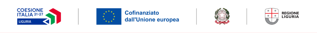 banner con loghi coesione Italia 21-27 cofinanziato dall'unione europea, logo governo italiano, logo regione Liguria